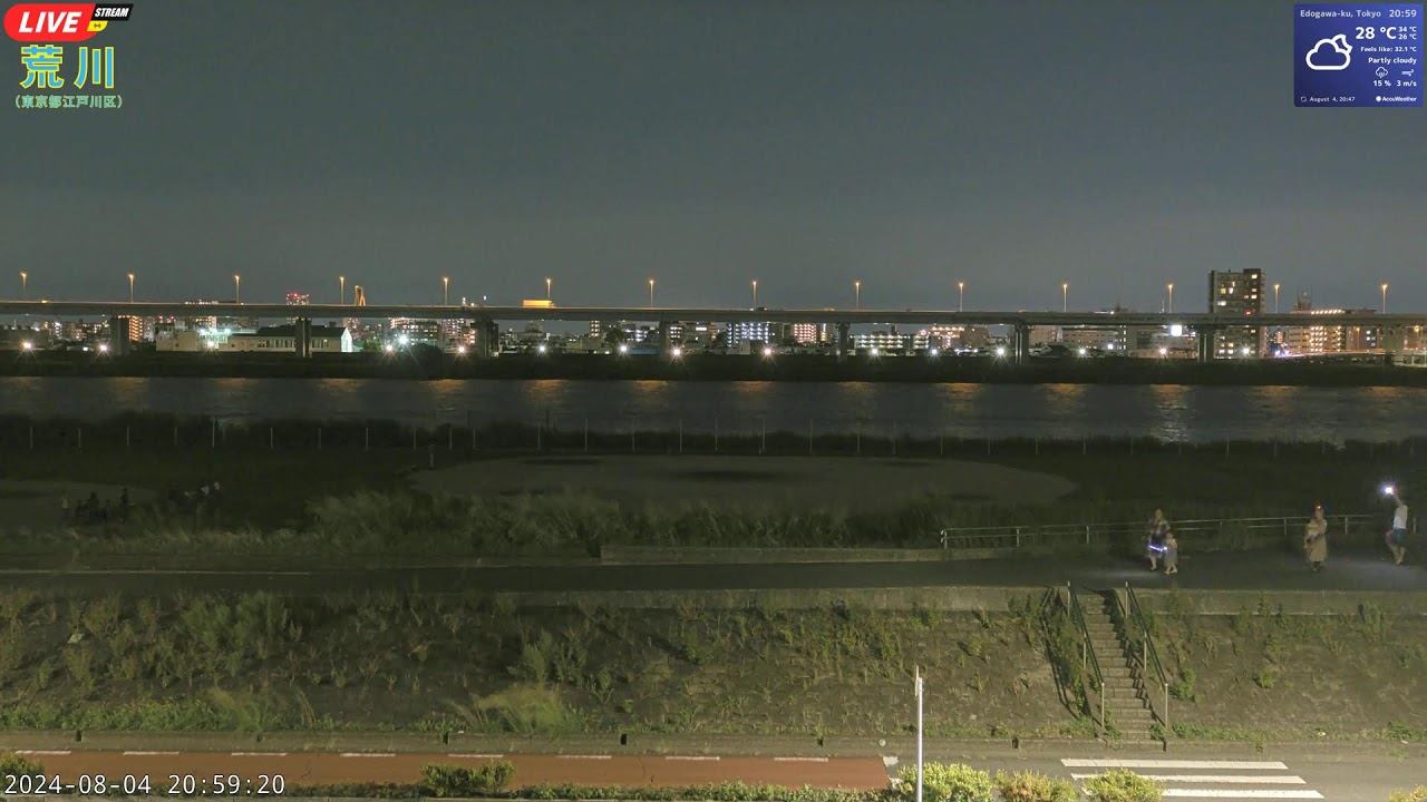 [2024-08-04 18:00～]荒川 土手 河川敷グラウンド 4K Live Cam Arakawa River in Tokyo смотреть онлайн