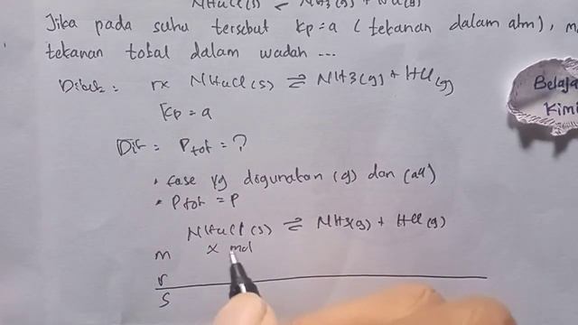 Termokimia - NH4Cl menjadi NH3 + HCl. Jika pada suhu tersebut Kp = a, maka tekanan total pada wadah смотреть онлайн