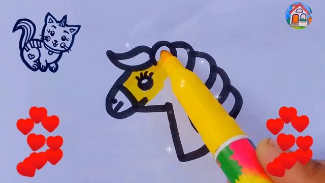 How To Learn To Draw An Unicorn Drawing & Colouring For Kids &toddlers |l Easy Drawings🦄