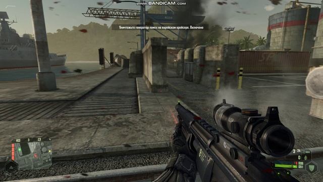 Crysis. Прохождение. Взрываем зенитки , а затем корабль. смотреть онлайн