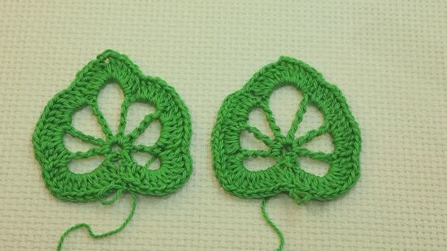 Листок крючком для начинающих. Вязание листьев. Как связать ИРЛАНДСКИЕ ЛИСТОЧКИ Урок 43 смотреть онлайн