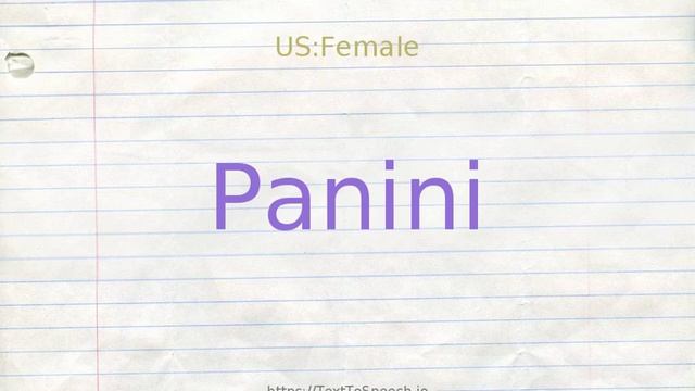 How to pronounce panini смотреть онлайн