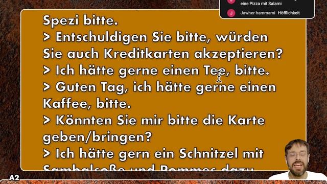 Deutsch A2 - Im Restaurant - Wir Bestellen Gemeinsam! Die Höfliche Bitte!
