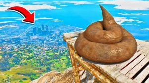 Я СБРОСИЛ С ОБРЫВА ГИГАНТСКУЮ КАКАШКУ ЗА 3 СЕКУНДЫ 🍊в GTA 5!