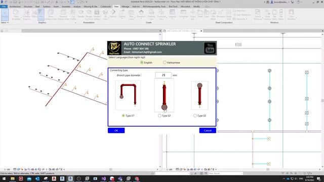 HQL _ Addin Revit Mep : Tool Auto Connect Sprinkler/Tự động kết nối đầu phun. смотреть онлайн