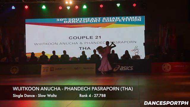 Wijitkoon - Phandech, THA | 2019 30th SEA Games PH | Single Dance Slow Waltz смотреть онлайн