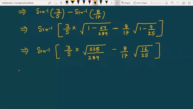 sin^ -1(3/5)-sin^ -1(8/17)=cos^-1(84/85) ||Prove that sin^(-1)3/5 - sin^(-1)8/17 = sin^-113/85 смотреть онлайн