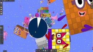 Giant Numberblocks and Suckers | Number 1 to Absolute Infinity 97104 | The floor is Lava by Algodoo