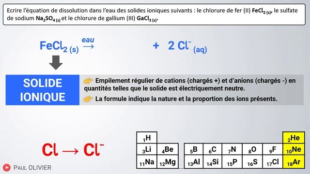 Solide ionique : équation de dissolution | Première | Chimie смотреть онлайн