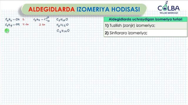 ORGANIK KIMYO. ALDEGIDLAR. KISLORODLI ORGANIK BIRIKMALAR