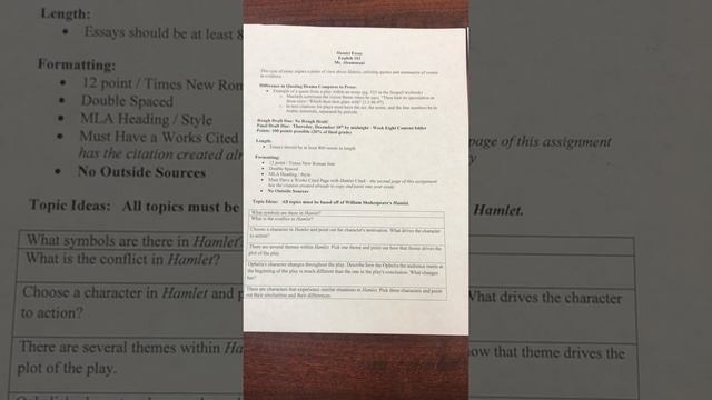 Hamlet Essay Informative Video for ENG 102 Mini-Term смотреть онлайн