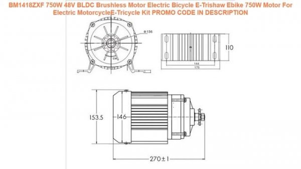 Free Shipping BM1418ZXF 750W 48V BLDC Brushless Motor Electric Bicycle