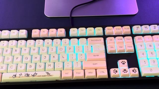 Extentech Cheese Cat 137 keys PBT dye sublimation XDA height keycap for mechanical keyboard смотреть онлайн