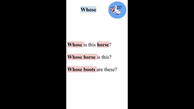Вопросительные слова и конструкции в английском языке. Whose смотреть онлайн