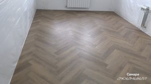 Damy Floor укладка SPC ламината ёлочкой.