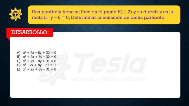 ECUACIÓN DE LA PARABOLA || ACADEMIA TESLA смотреть онлайн