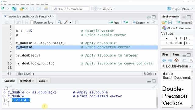 R as.double & is.double Functions (2 Examples) | Convert Integer to Double Class | Precision Vector смотреть онлайн