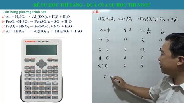 Cân bằng PT hóa học khó bằng máy tính (Em nào học pp electron rồi thì không nên xem video này nhé смотреть онлайн