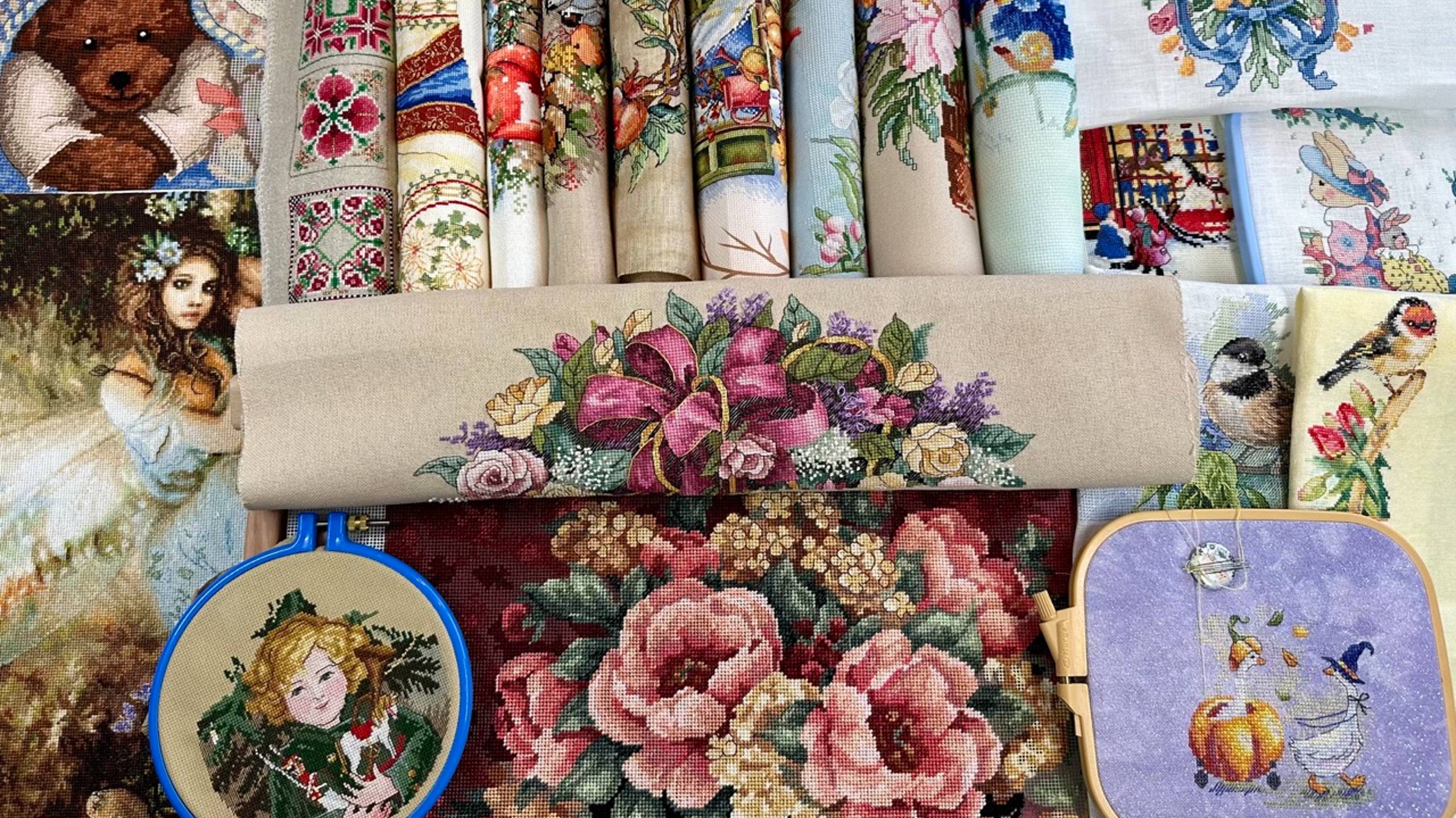 #46 Все мои начатые вышивальные работы: 32 процесса от Dimensions, Bucilla, Lanarte смотреть онлайн