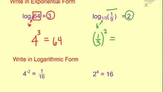 Ch. 7 Write in Log Form_Exponential Form 1 смотреть онлайн