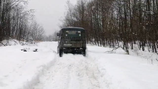 Ванино - р. Чумка по сырому снегу, учит Сергуня - джипер ас. смотреть онлайн
