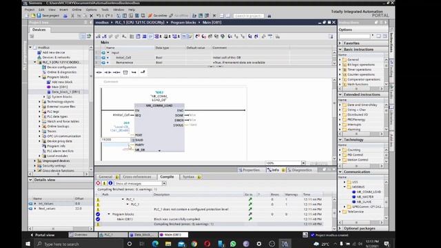 Modbus RTU communication - Siemens as Slave device смотреть онлайн