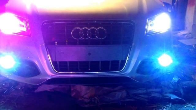 Audi S3 xenon's test 15k on the left 10k on the right and hid kit 12k fogs смотреть онлайн