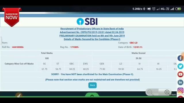 SBI PO PT Result | High Cutoff For PWD Again 😥 смотреть онлайн