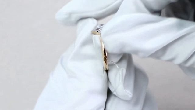 Золотое кольцо AQUAMARINE с фианитом 68644А смотреть онлайн