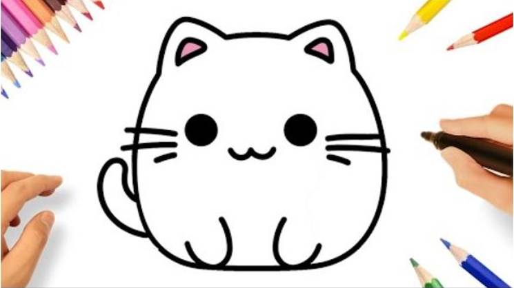 КАК НАРИСОВАТЬ МИЛОГО КОТЕНКА ЛЕГКО 🐱 смотреть онлайн