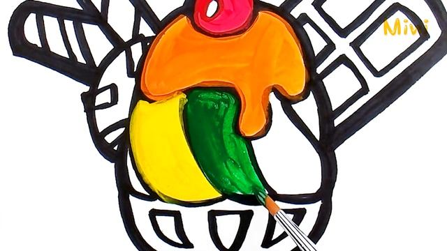 Icecream Coloring | Toy Art | Learn Color | Baby Coloring | Mini Art Kids смотреть онлайн