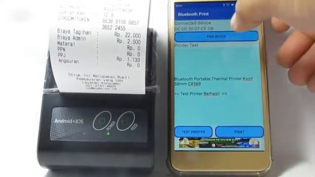 Bluetooth Portable Thermal Printer Kasir POS 58 mm CX58B_2 смотреть онлайн