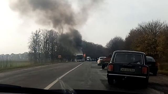 Пожар автобуса Немировский р-н смотреть онлайн