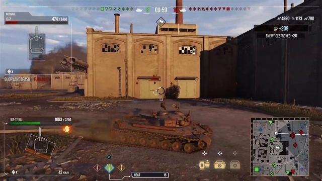 WOT Console. WZ-111 Qilin. (1944 Pure EXP., 10k Combined, 9k DMG) смотреть онлайн