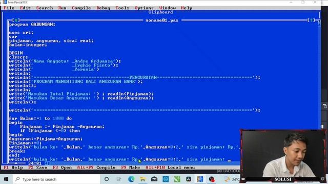 Tutorial membuat Program Gabungan 3 struktur(Pengurutan, Pemilihan dan Pengulangan) pada #Pascal смотреть онлайн