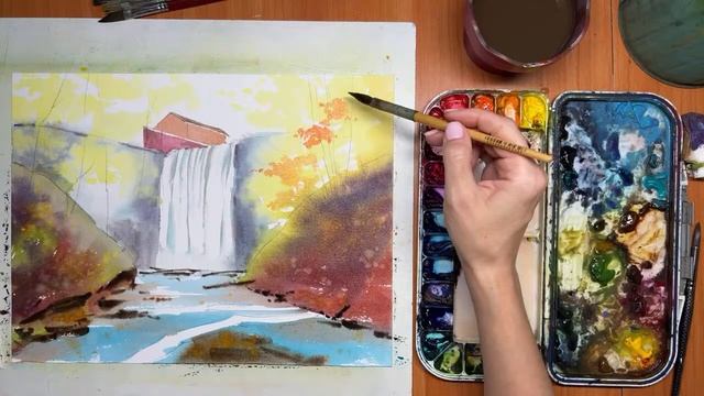 Рисуем водопад смотреть онлайн