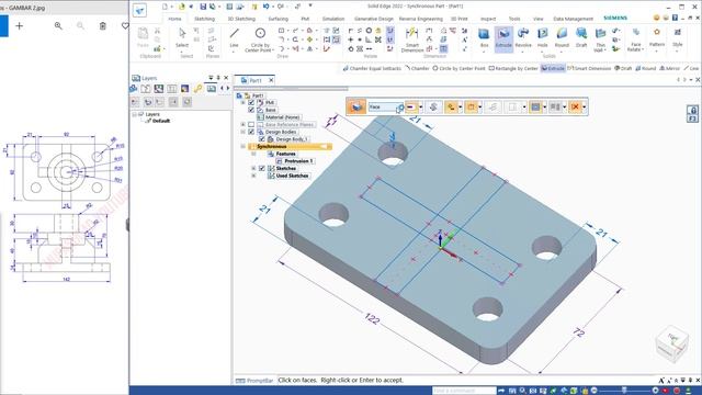 Solid Edge 2022 Basic Part Design Tutorial For Beginner смотреть онлайн