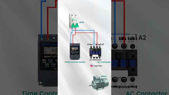 Wiring diagram of time control switch with AC contactor смотреть онлайн