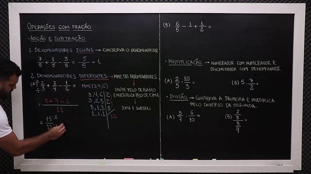 Operações com fração - Adição, Subtração, Multiplicação e Divisão смотреть онлайн