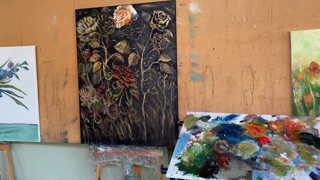 Завершение трех картин. Масло/холст. Зилавди Яшуркаев. смотреть онлайн