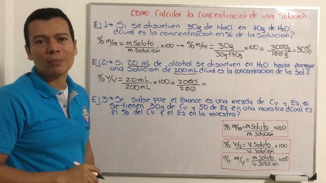 COMO CALCULAR LA CONCENTRACIÓN DE UNA SOLUCIÓN. %m/m, %v/v, %m/v. SOLUCIONES 3. QUÍMICA CON IRWIN