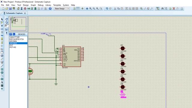 How to design an Analog to Digital Converter Using(ADC0804 IC) in Proteus смотреть онлайн