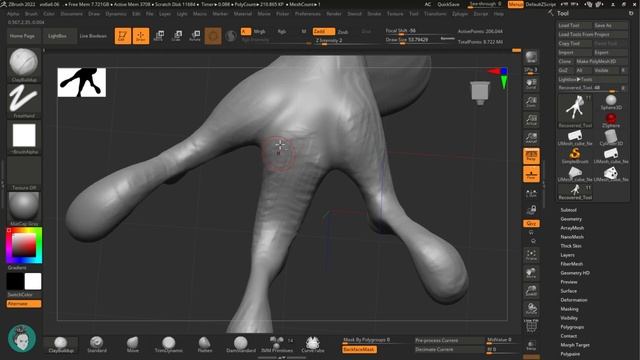 Урок 27. Моделирование курьих ножек для избы в Zbrush. смотреть онлайн