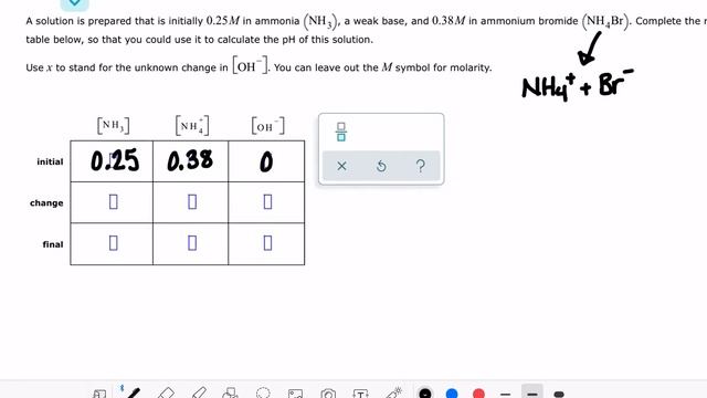 ALEKS: Setting up a reaction table for a pH calculation with a common ion смотреть онлайн