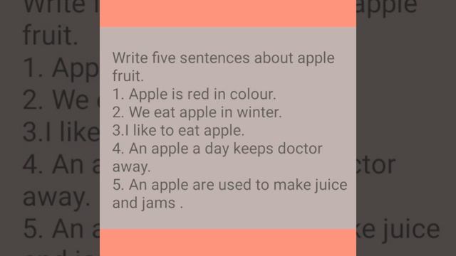 Write five sentences about Apple.. смотреть онлайн