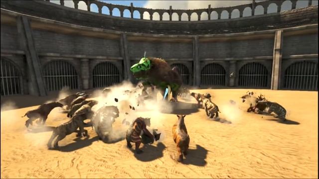 Dinopithecus King Gamma level 1 vs 25 Chalicotherium level 180 Ark Battles смотреть онлайн