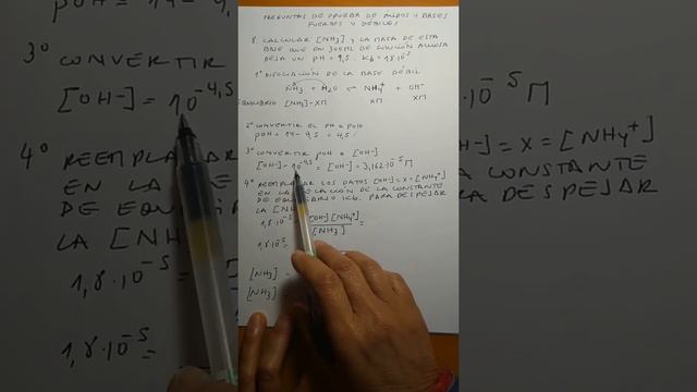 Cáculo de la concentración de una solución de base débil NH3 a partir de su pH смотреть онлайн