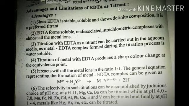 Advantages and disadvantages of EDTA as Titrant смотреть онлайн