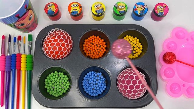 Oddly Satisfying Video | How I Made 6 BIG Shiny Rainbow Lollipops WITH Squishy Balls Satisfying ASM