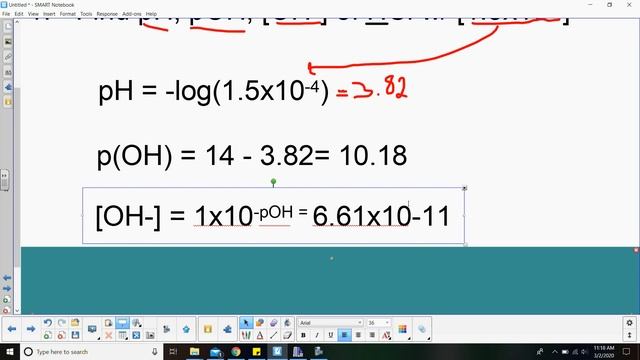 Calculating PH, POH, [H+], And [OH-}